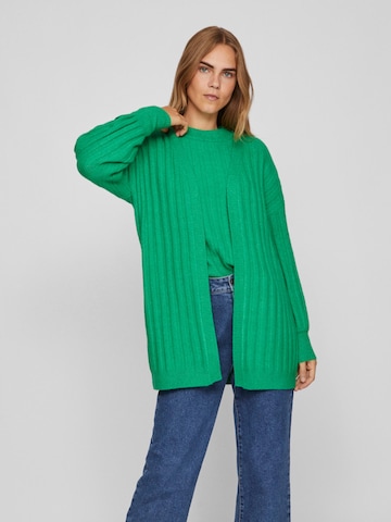 VILA Knit Cardigan 'Tycia' in Green: front