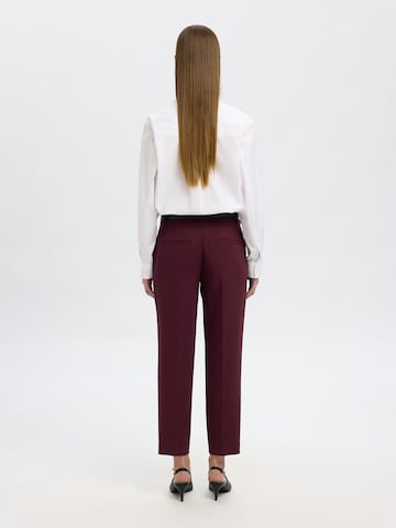 SELECTED Regular Trousers with creases 'SLFRITA-RIA' in Purple