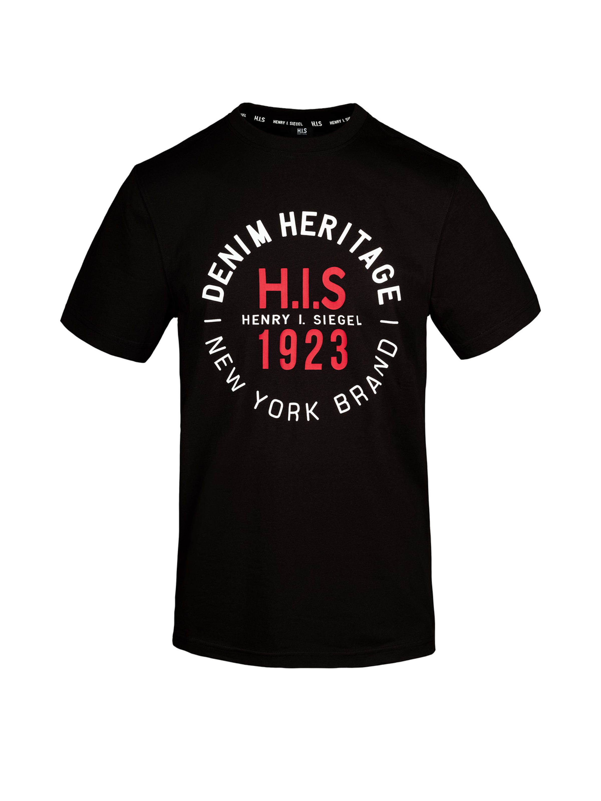 H.I.S Shirt ' Denim Heritage Big Logo ' in Black: front