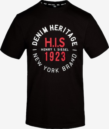 H.I.S - Camisa ' Denim Heritage Big Logo ' em preto: frente