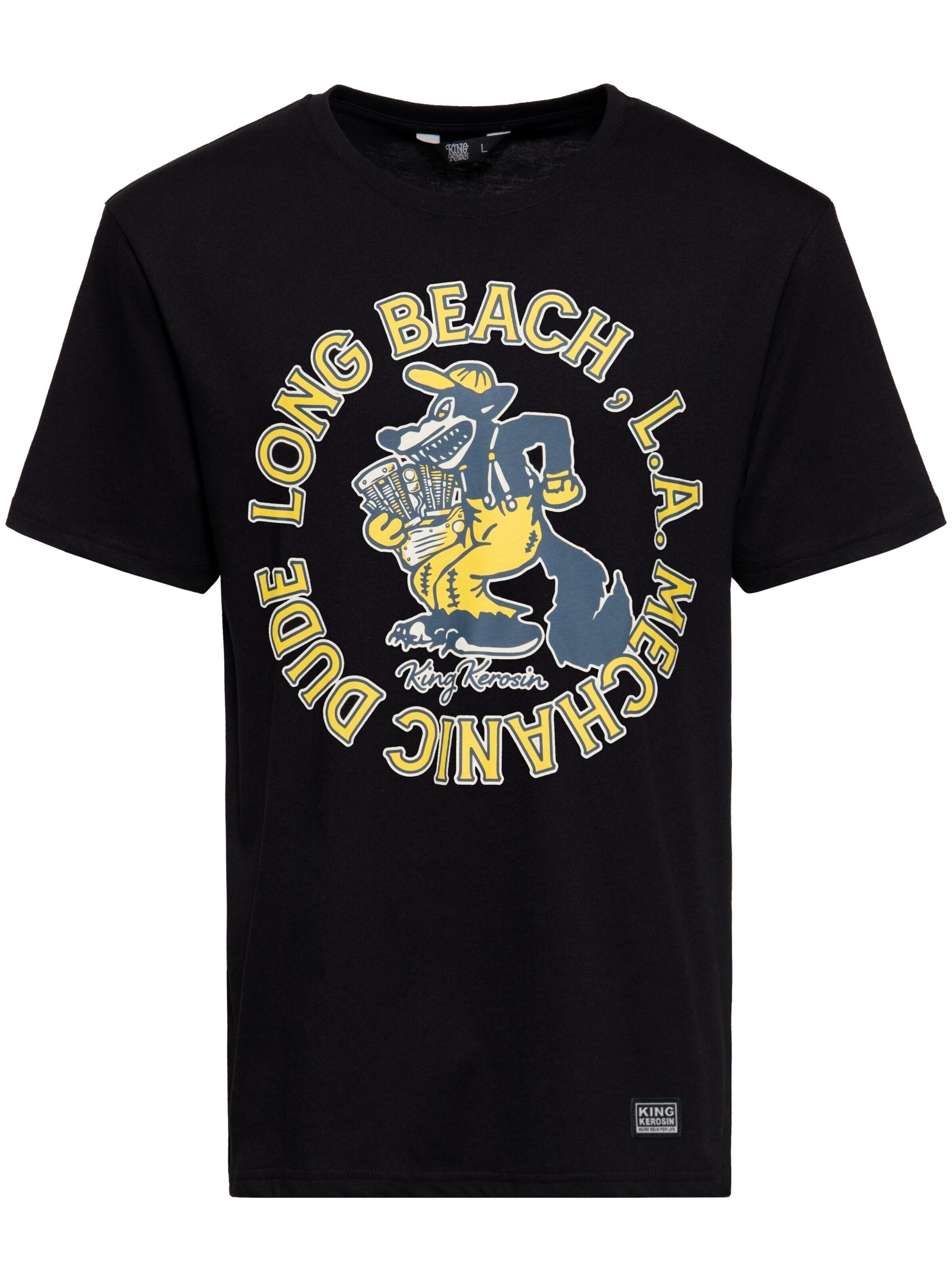 King Kerosin Shirt 'Mechanic Dude'‌‌‌‌ in Schwarz: Vorderseite