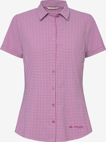 VAUDE Athletic Button Up Shirt 'Seiland III' in Pink: front