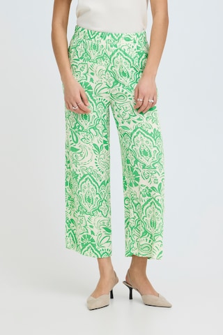 ICHI - Pierna ancha Pantalón en beige: frente