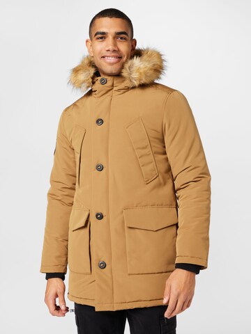 Parka d’hiver 'Everest' Superdry en marron : devant