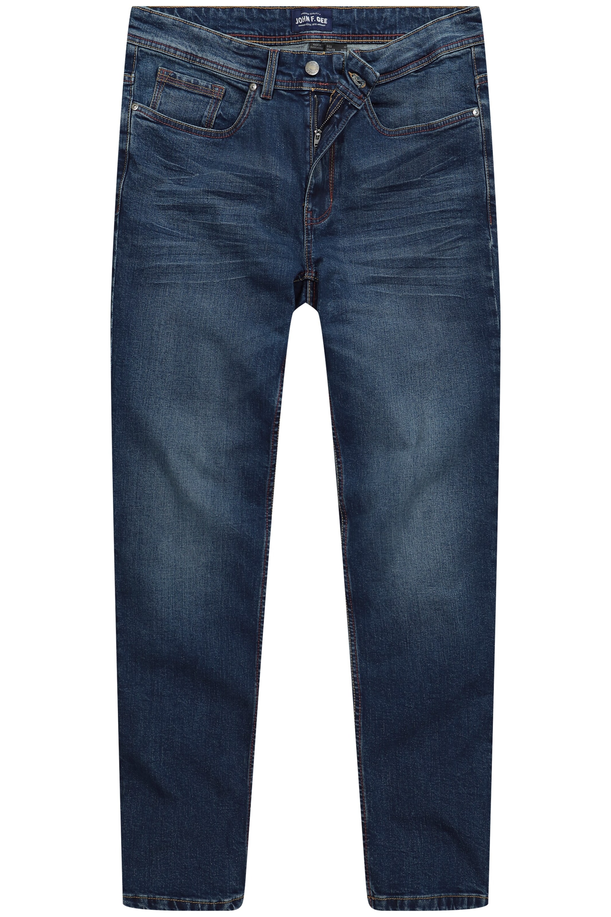 John F. Gee Regular Jeans in Blauw: voorkant