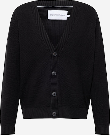 melns Calvin Klein Jeans Adīta jaka: no priekšpuses