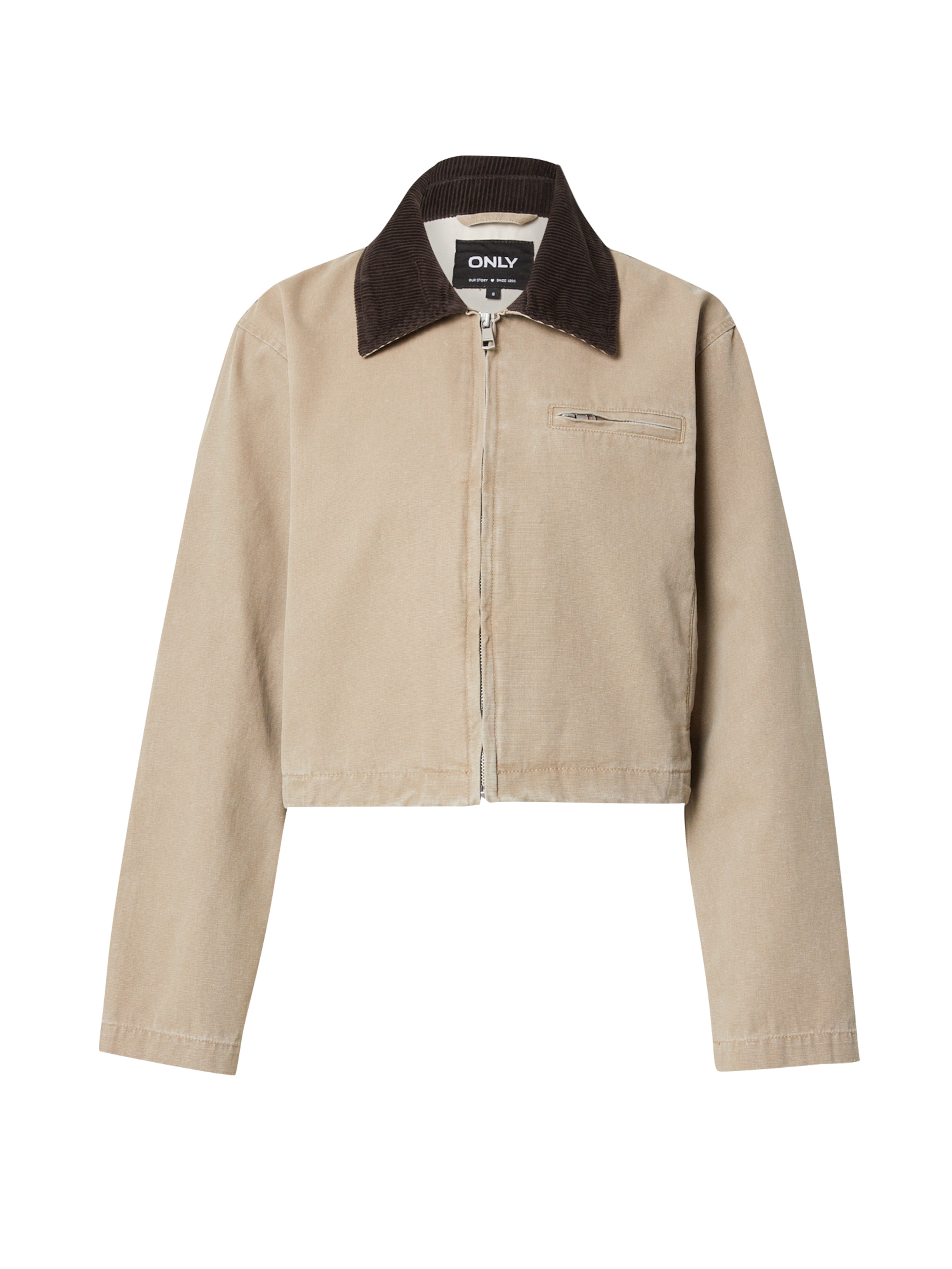 ONLY Veste mi-saison &#x27;ONLCAVA&#x27; en beige foncé / brun foncé, Vue avec produit