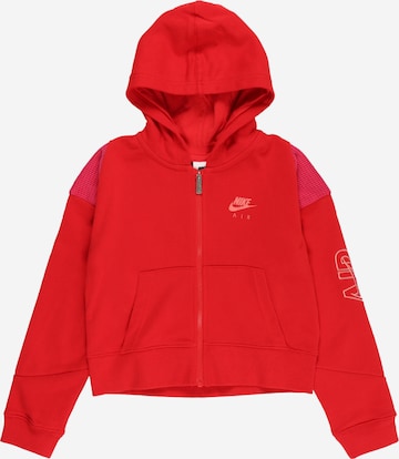 Nike Sportswear Zip-Up Hoodie in Red: front