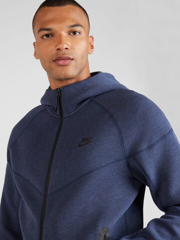 Nike Sportswear Zip-Up Hoodie 'TCH FLC' in Blue