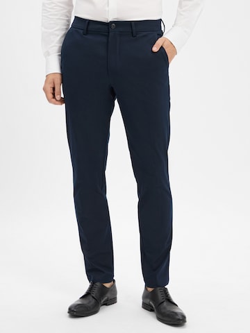 BOSS Slim fit Pleated Pants 'Kaiton' in Blue: front