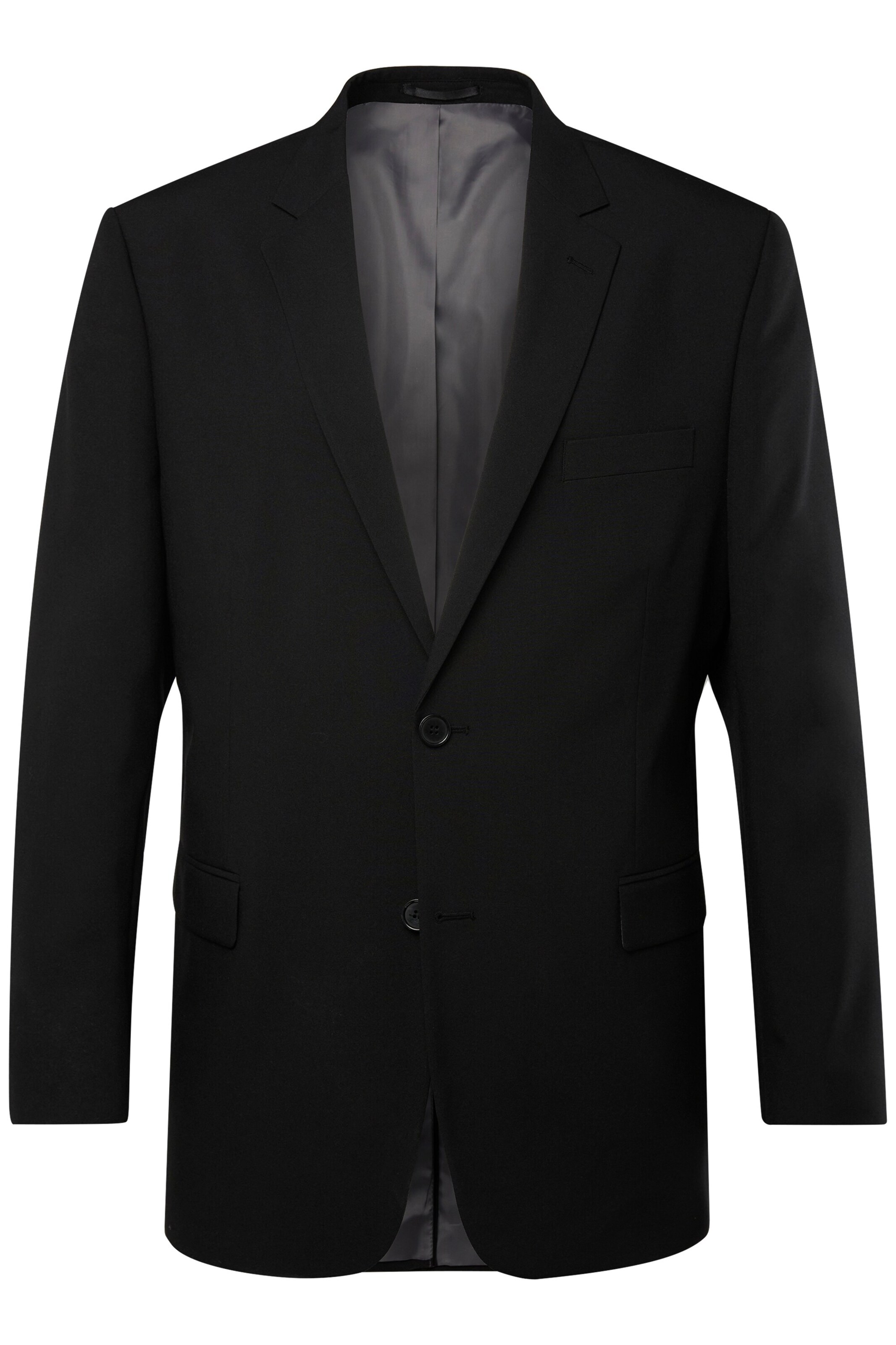 Men Plus Regular Fit Sakko 'Madrid' in Schwarz: Vorderseite