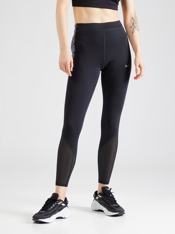 Reebok Skinny Sportbroek in Zwart: voorkant