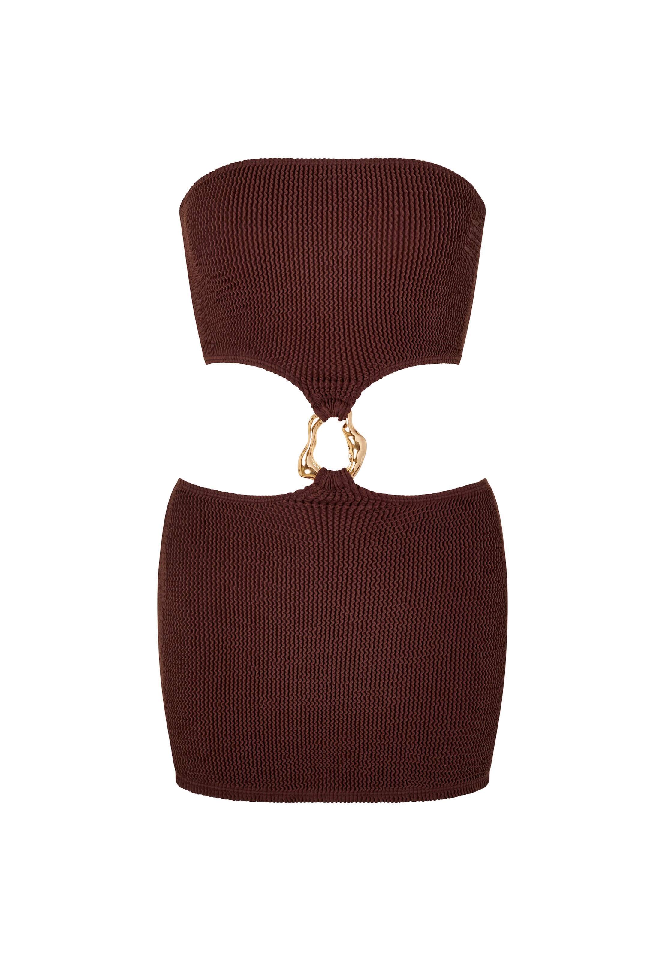 Moda Minx Beach dress 'Scrunch' in Brown: front