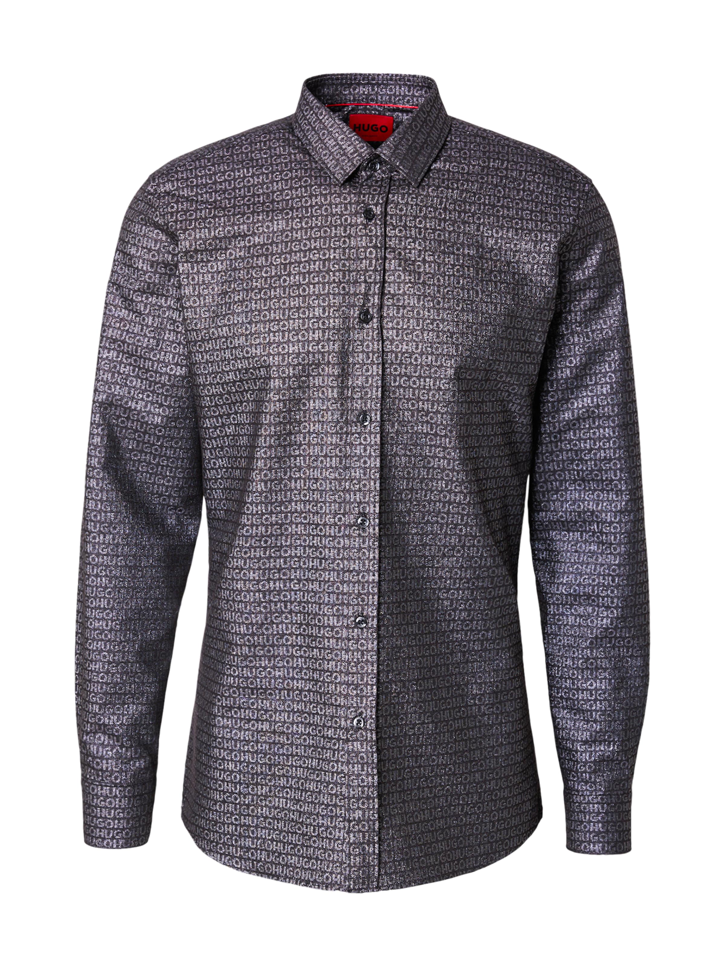 HUGO Kitsas lõige Triiksärk 'Elisha02', värv must: eest vaates