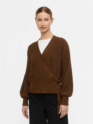 Cardigan 'Malena' OBJECT en marron : devant