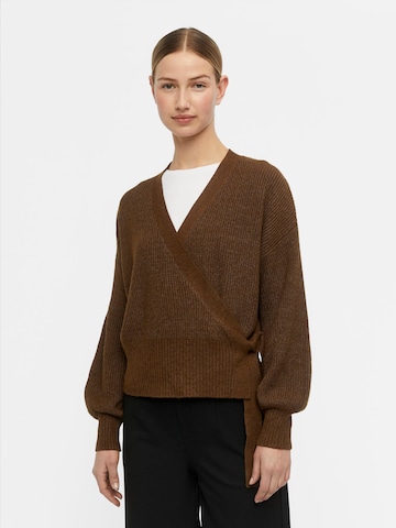 OBJECT Knit Cardigan 'Malena' in Brown: front