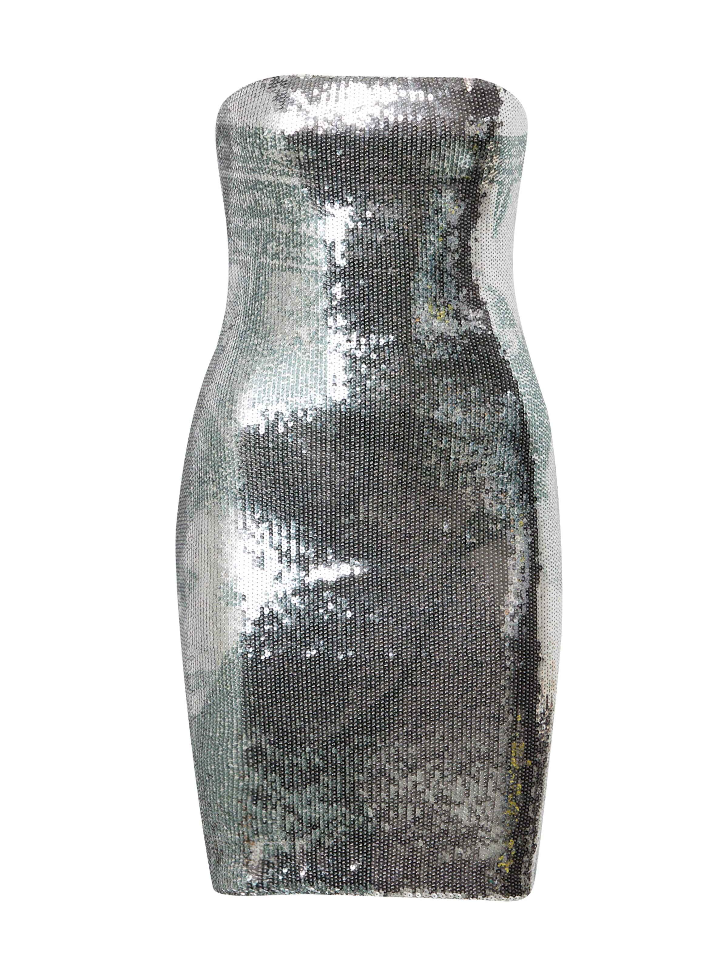 Rochie 'MASSIMO' de la Fiorucci pe argintiu: față