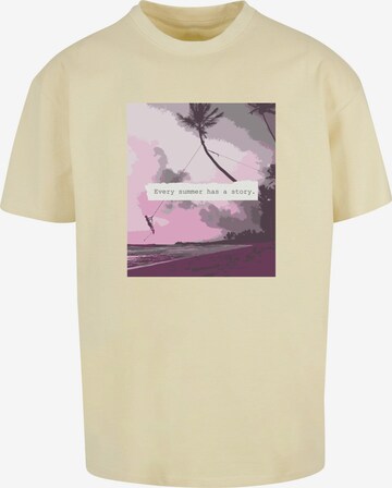 Merchcode T-Shirt 'Summer - Every Summer Has A Story' in Gelb: predná strana