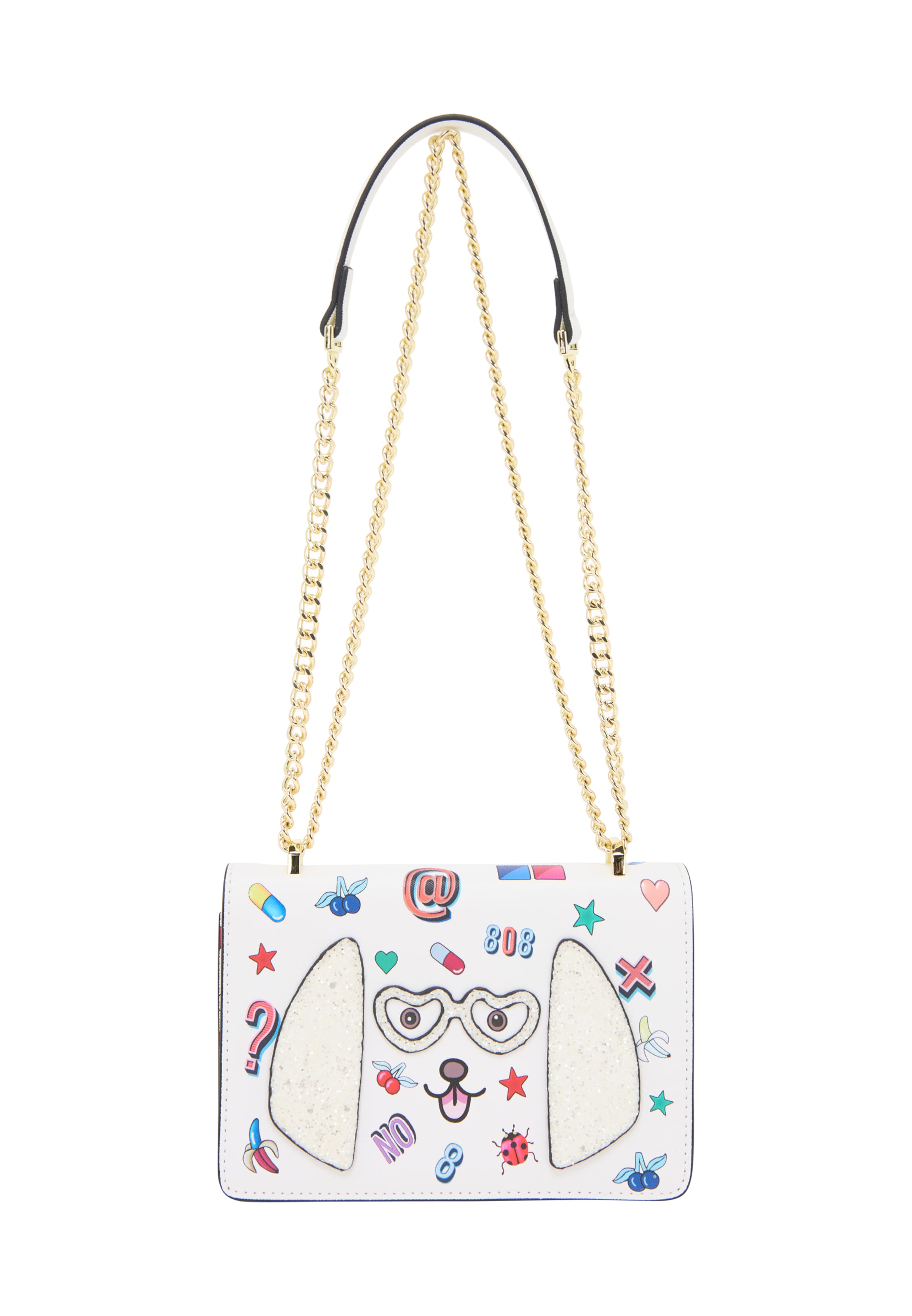 MYMO Schoudertas 'Pop Eyetheme' in Wit: voorkant