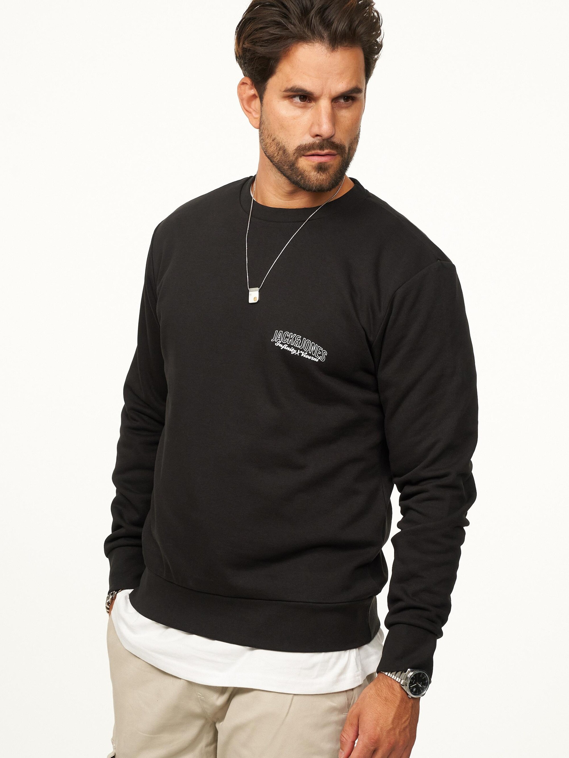 JACK & JONES Sweatshirt 'JJETERNITY'‌‌‌‌‌‌ in Schwarz