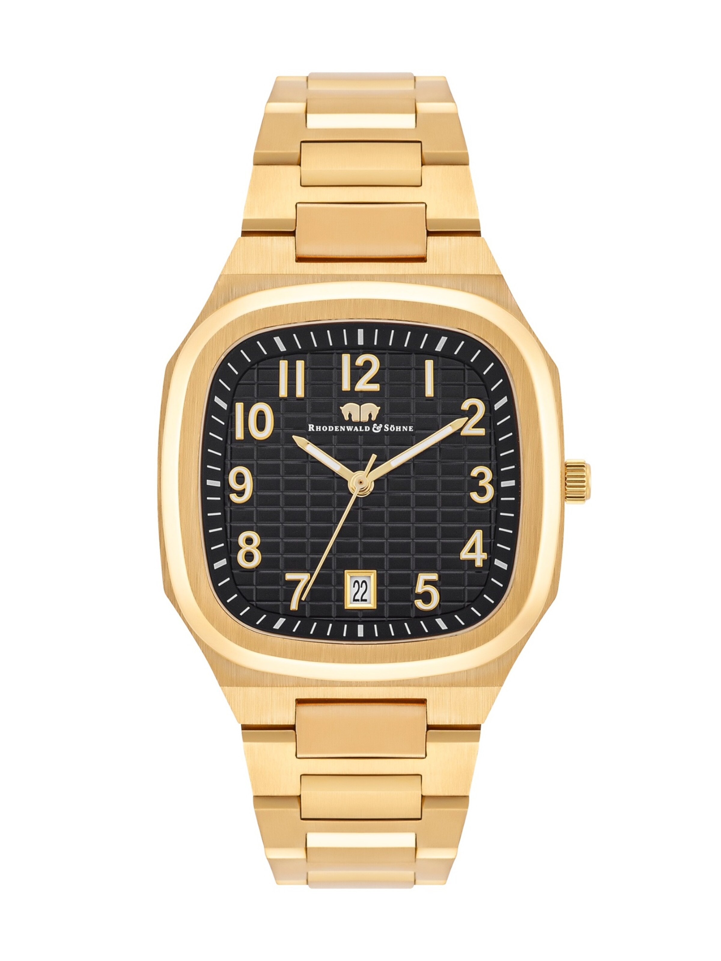 Rhodenwald & Söhne Analoguhr in goldgelb / schwarz, Produktansicht