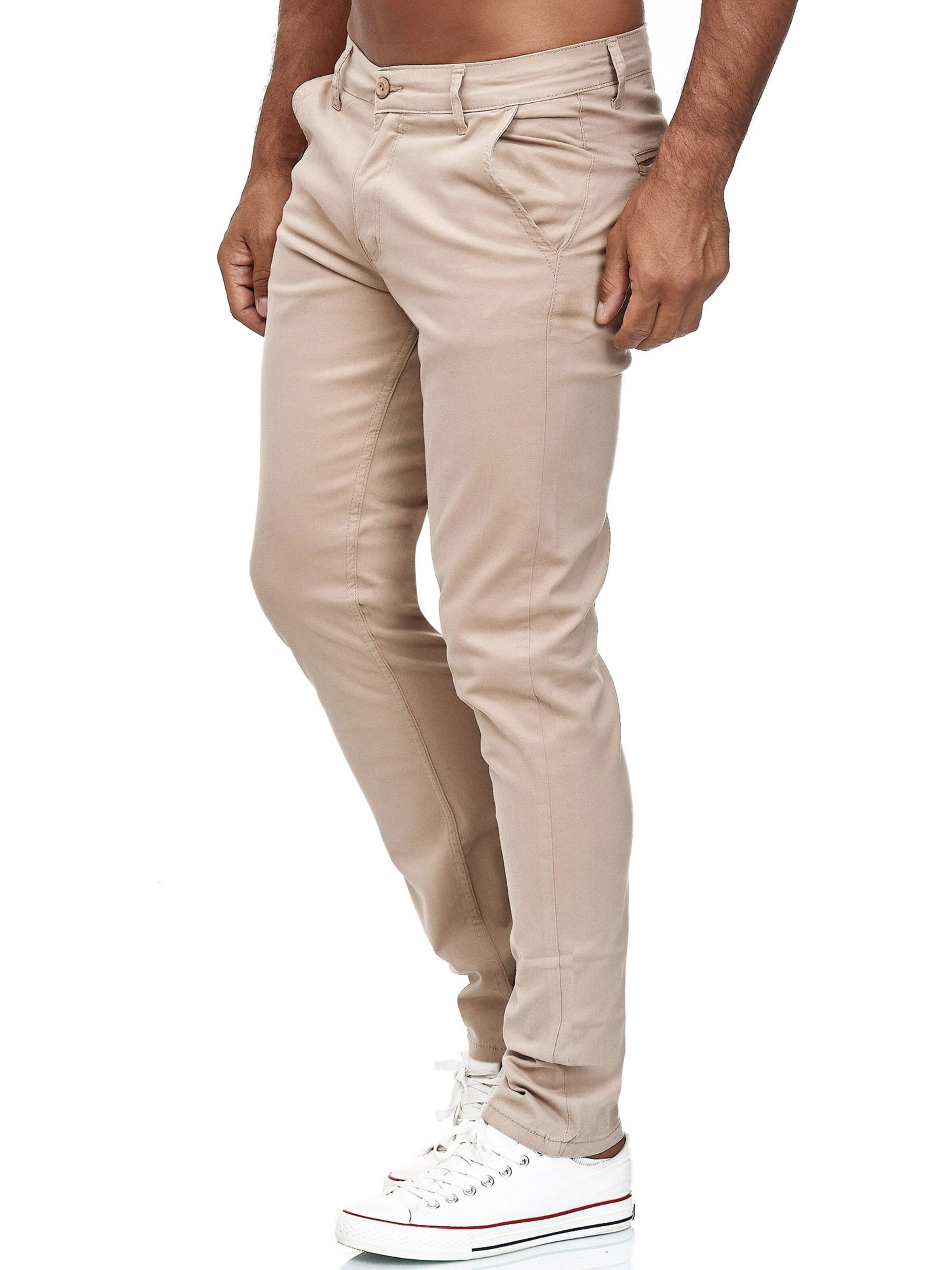 Coupe slim Pantalon chino '19530' Tazzio en beige