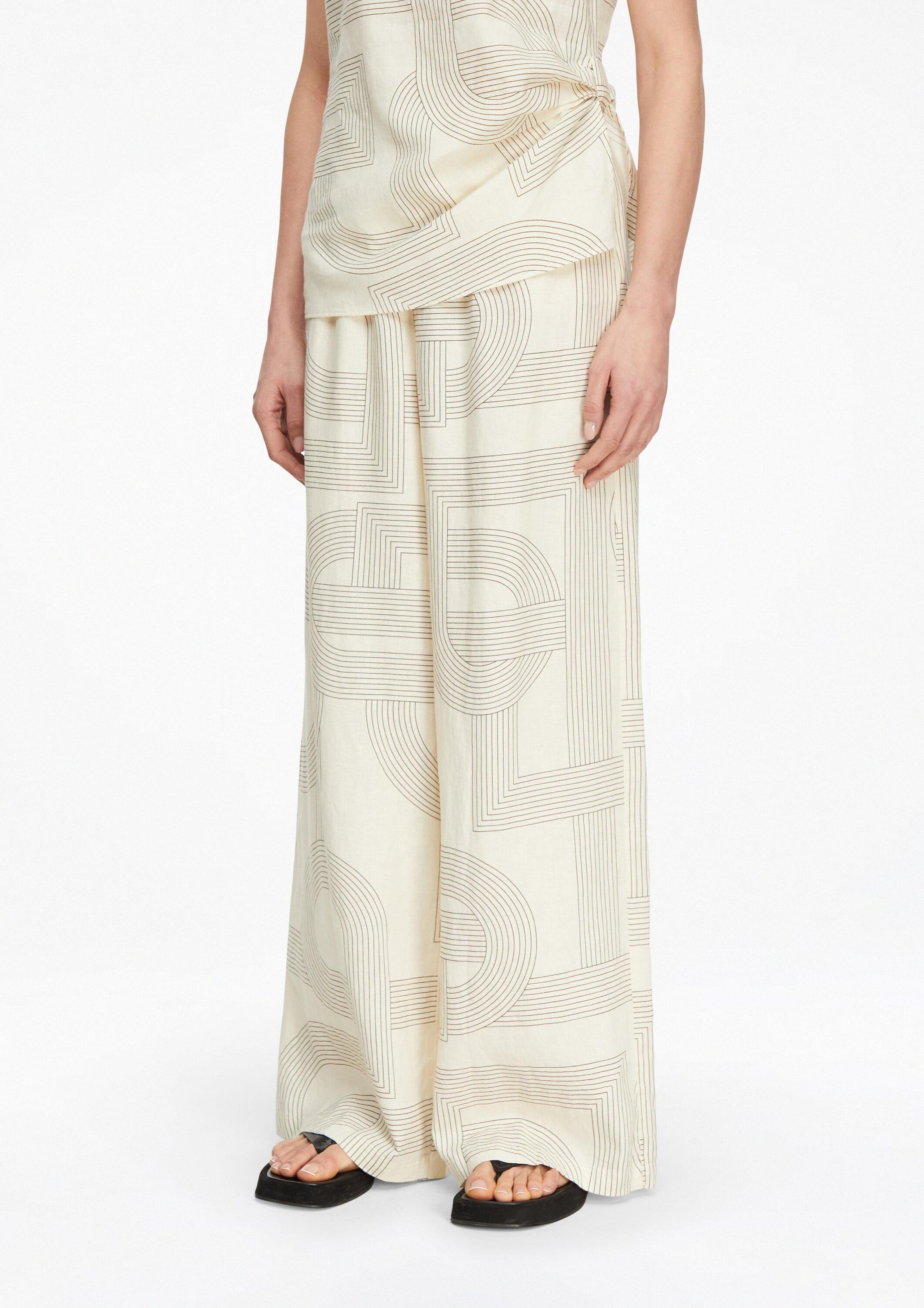 COMMA Wide Leg Hose in Beige