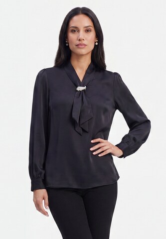 usha BLACK LABEL - Blusa en negro: frente