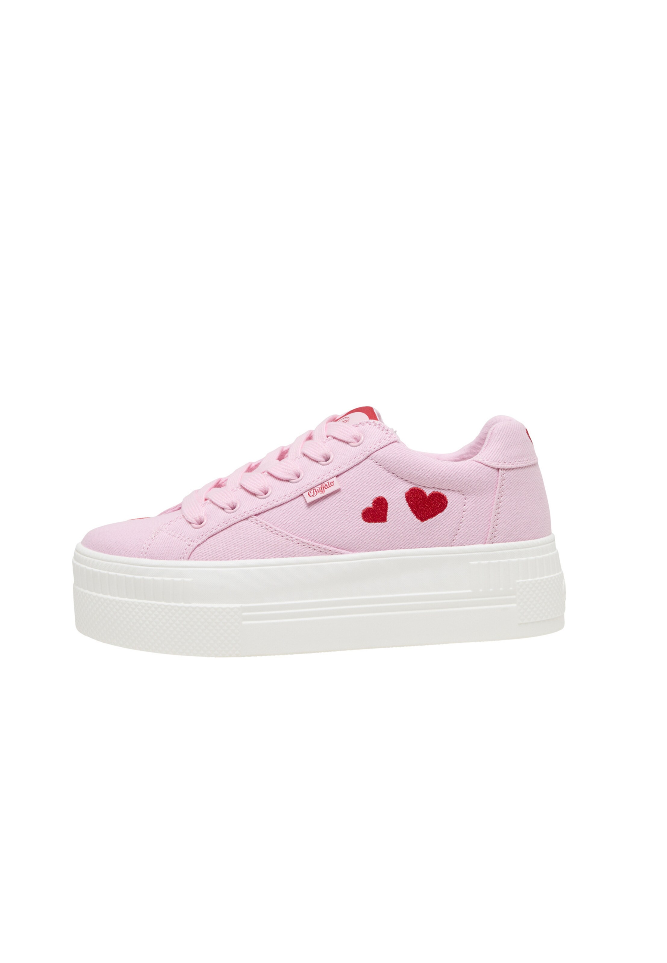 BUFFALO Baskets basses 'Paired Heart' en rose clair / rouge sang, Vue avec produit