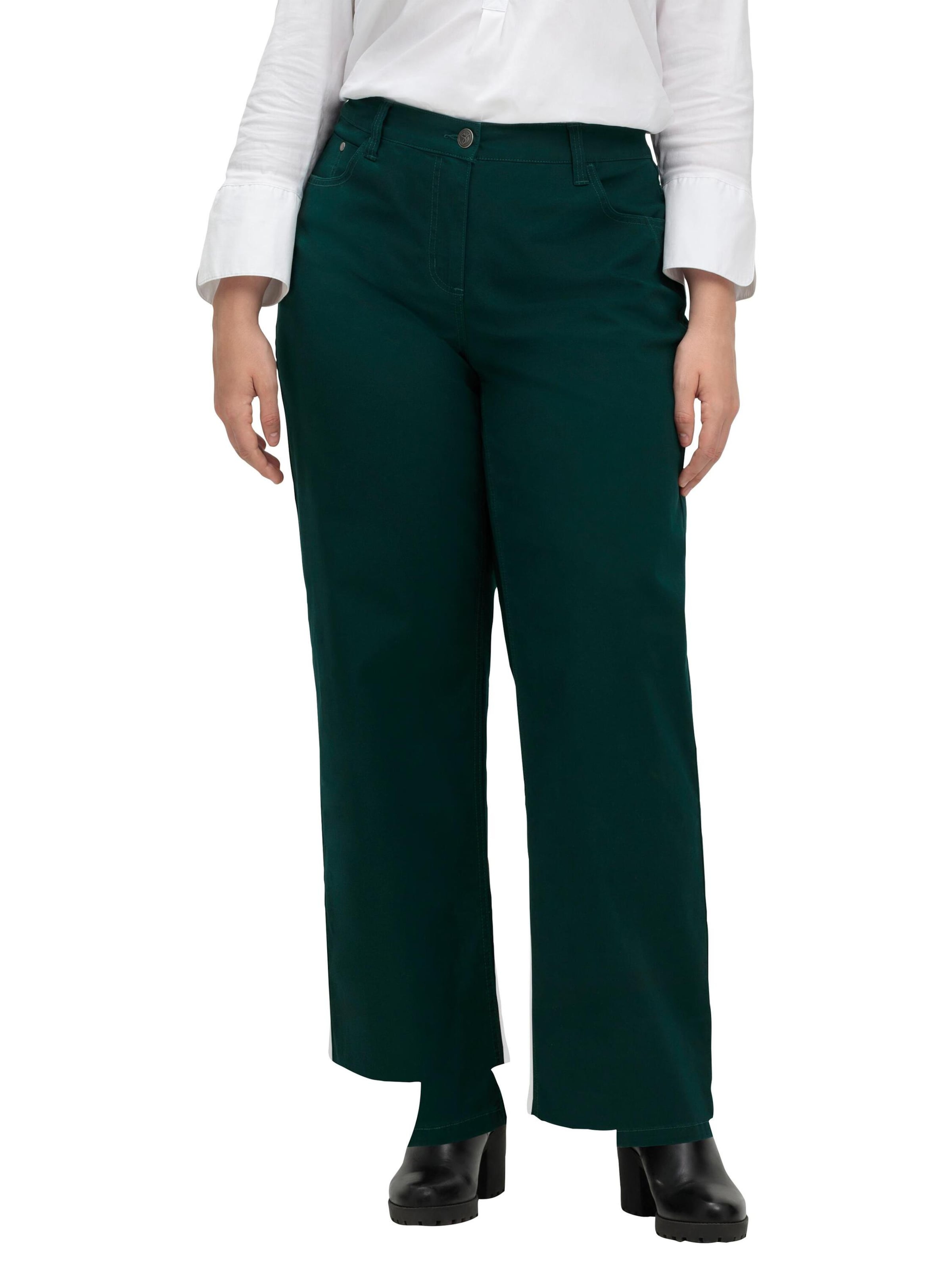 Largi Pantaloni 'Ella' de la SHEEGO pe verde: față