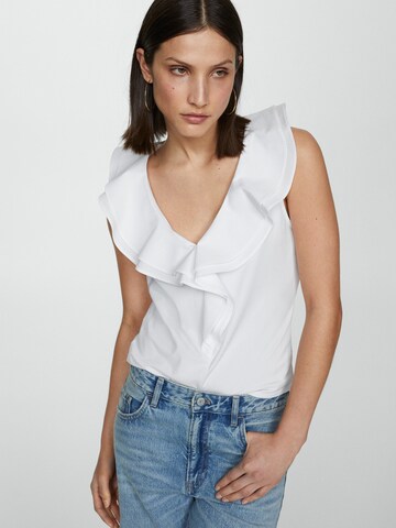 MANGO Top 'POPLI' in White: front