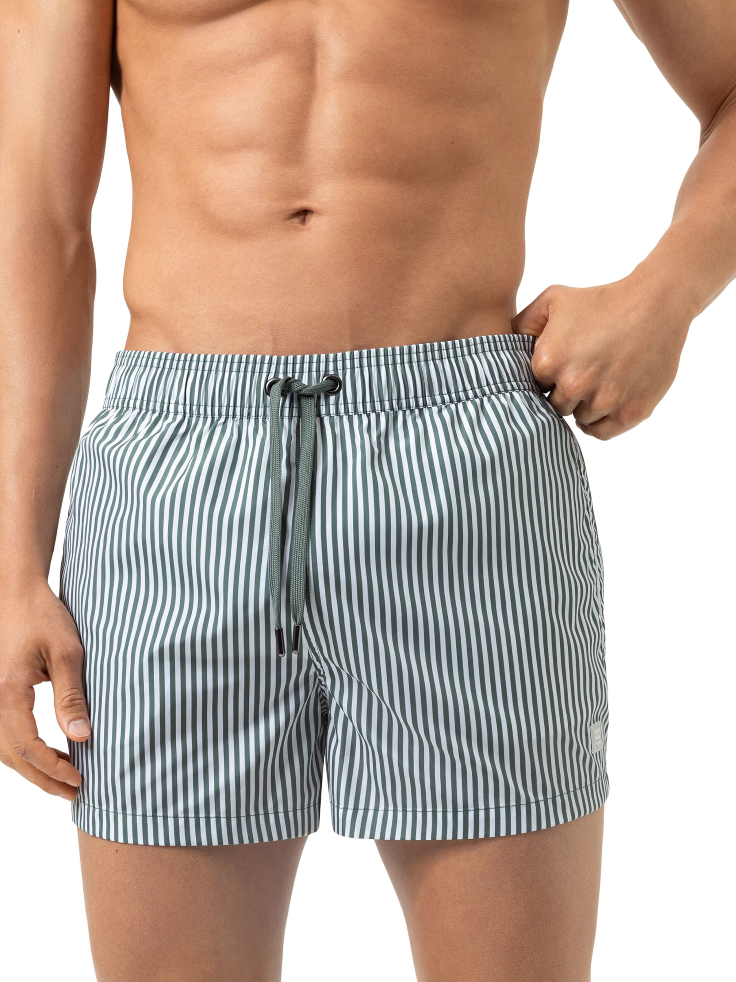 Shorts de bain 'Seaside Stripe' Mey en vert : devant