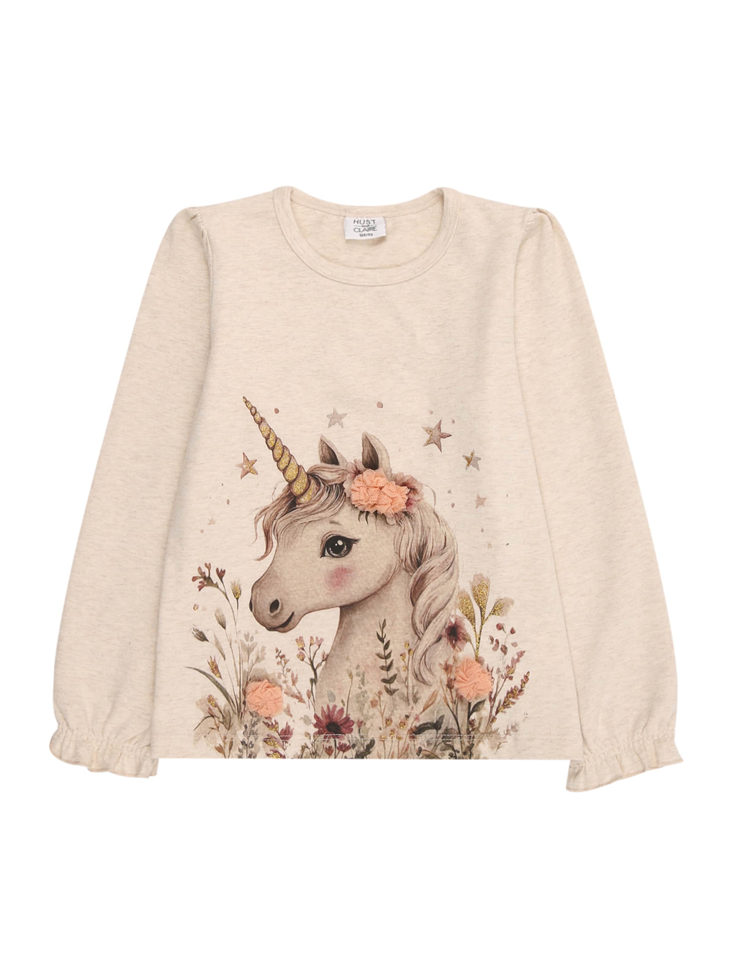 Hust & Claire Μπλουζάκι 'Alma Unicorn' σε μπεζ: μπροστά