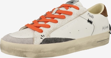 Baskets basses ' SK8 DELUXE ' Crime London en blanc : devant