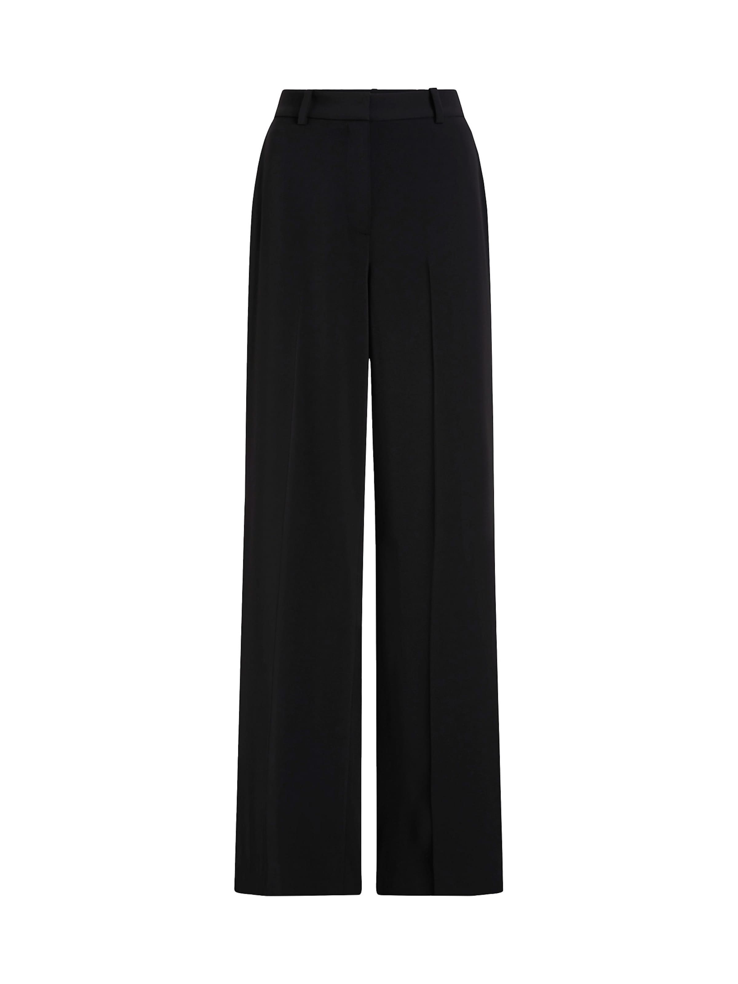 Calvin Klein Wide leg Pleat-front trousers in Black: front