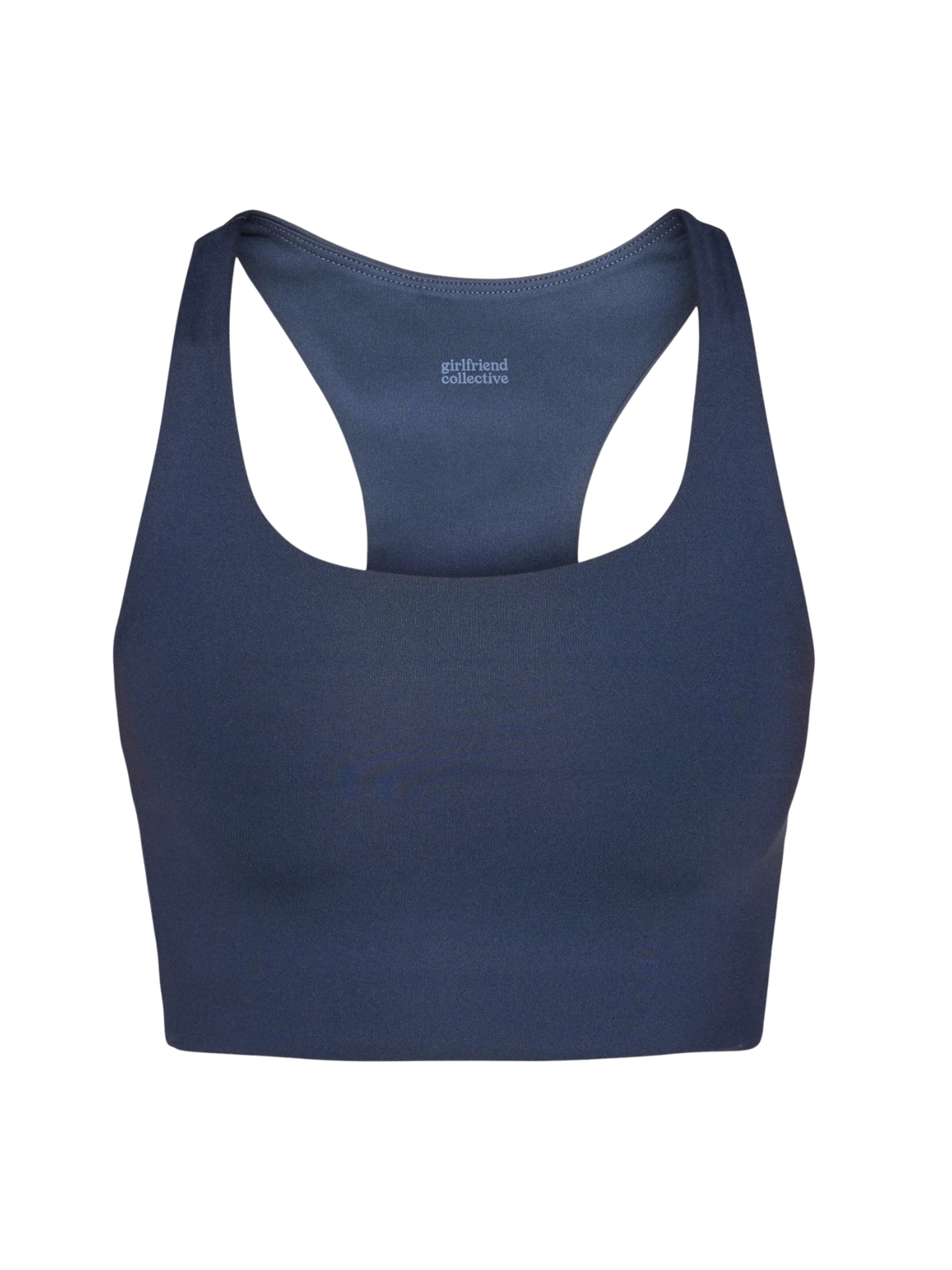 Girlfriend Collective Õlapaelteta topp Spordirinnahoidja 'Paloma', värv sinine: eest vaates