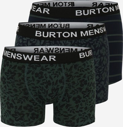BURTON MENSWEAR LONDON Boxershorts i mörkgrön / svart / vit, Produktvy