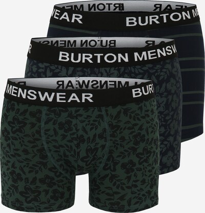 BURTON MENSWEAR LONDON Bokserice u tamno zelena / crna / bijela, Pregled proizvoda