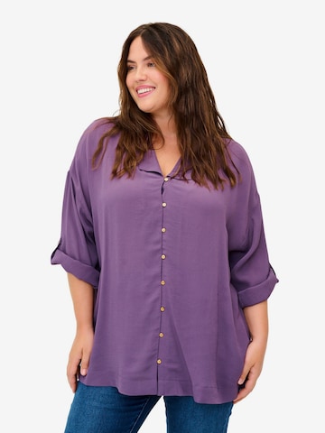 Zizzi Blouse 'Xblach' in Purple: front