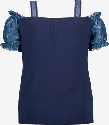 Ulla Popken Klederdracht blouse in Blauw