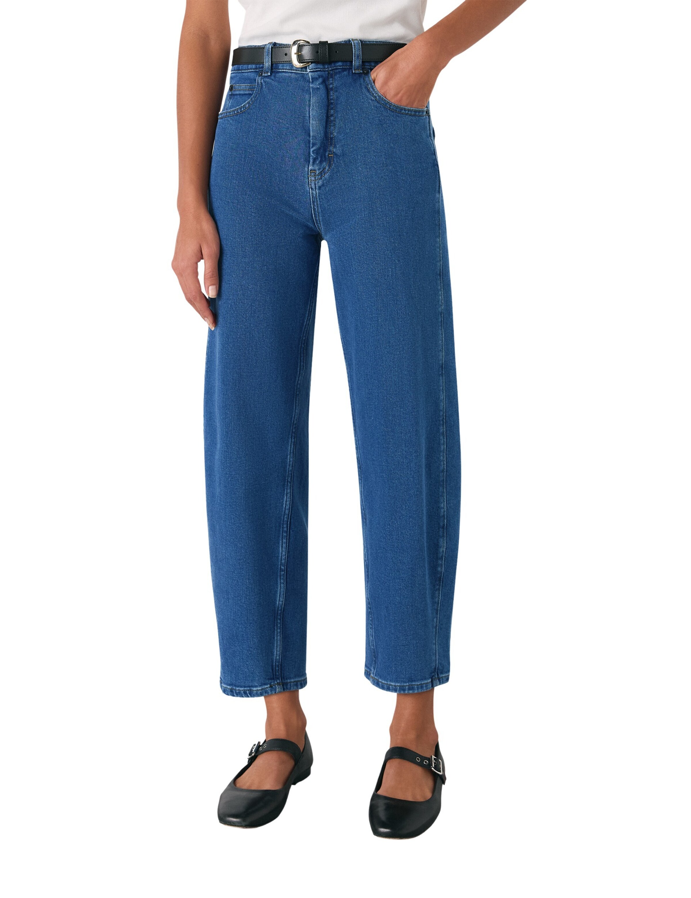 Whistles Barrel Jeans in Blue: front