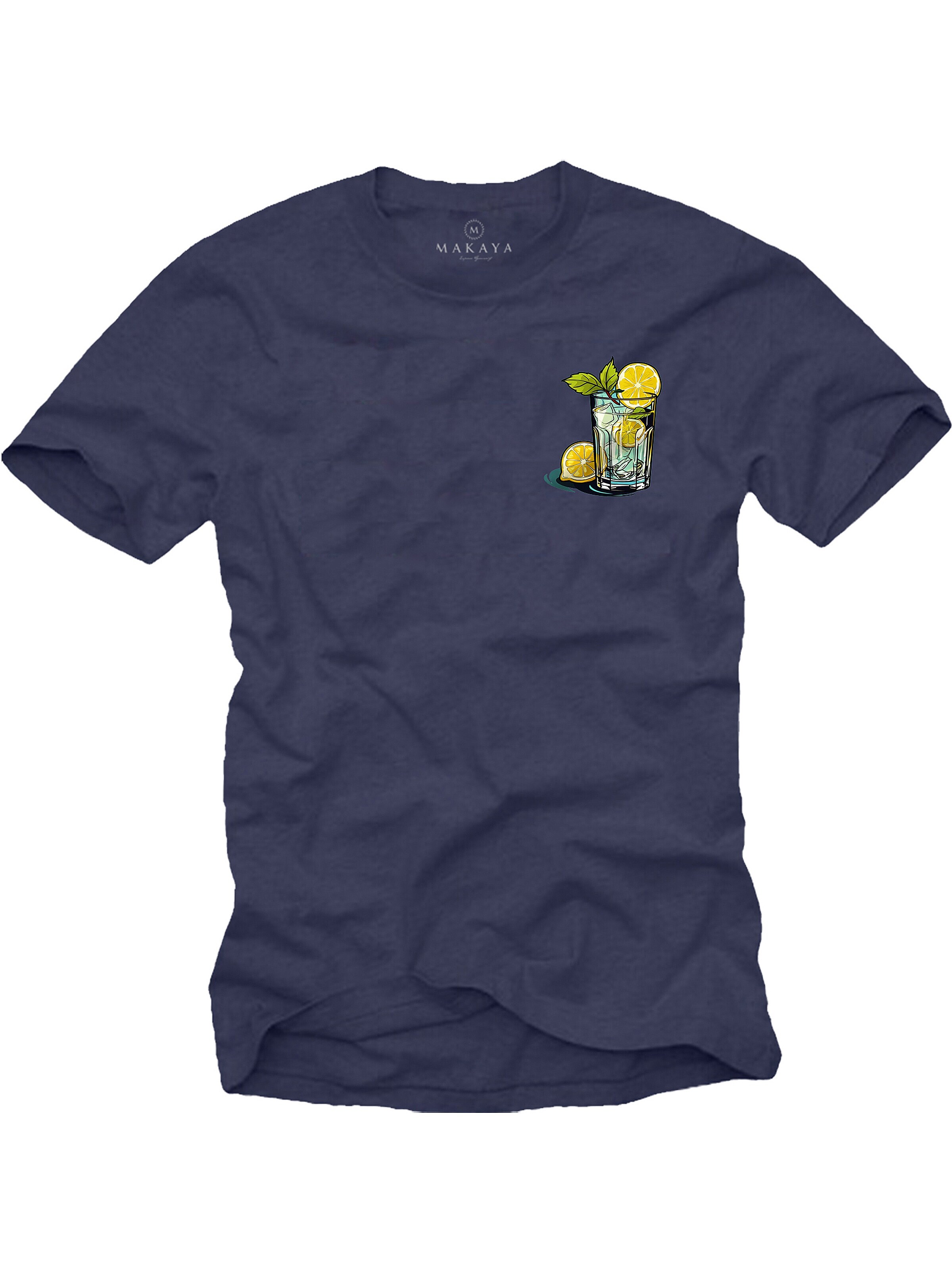 MAKAYA Shirt 'Gin Tonic' in Blue: front