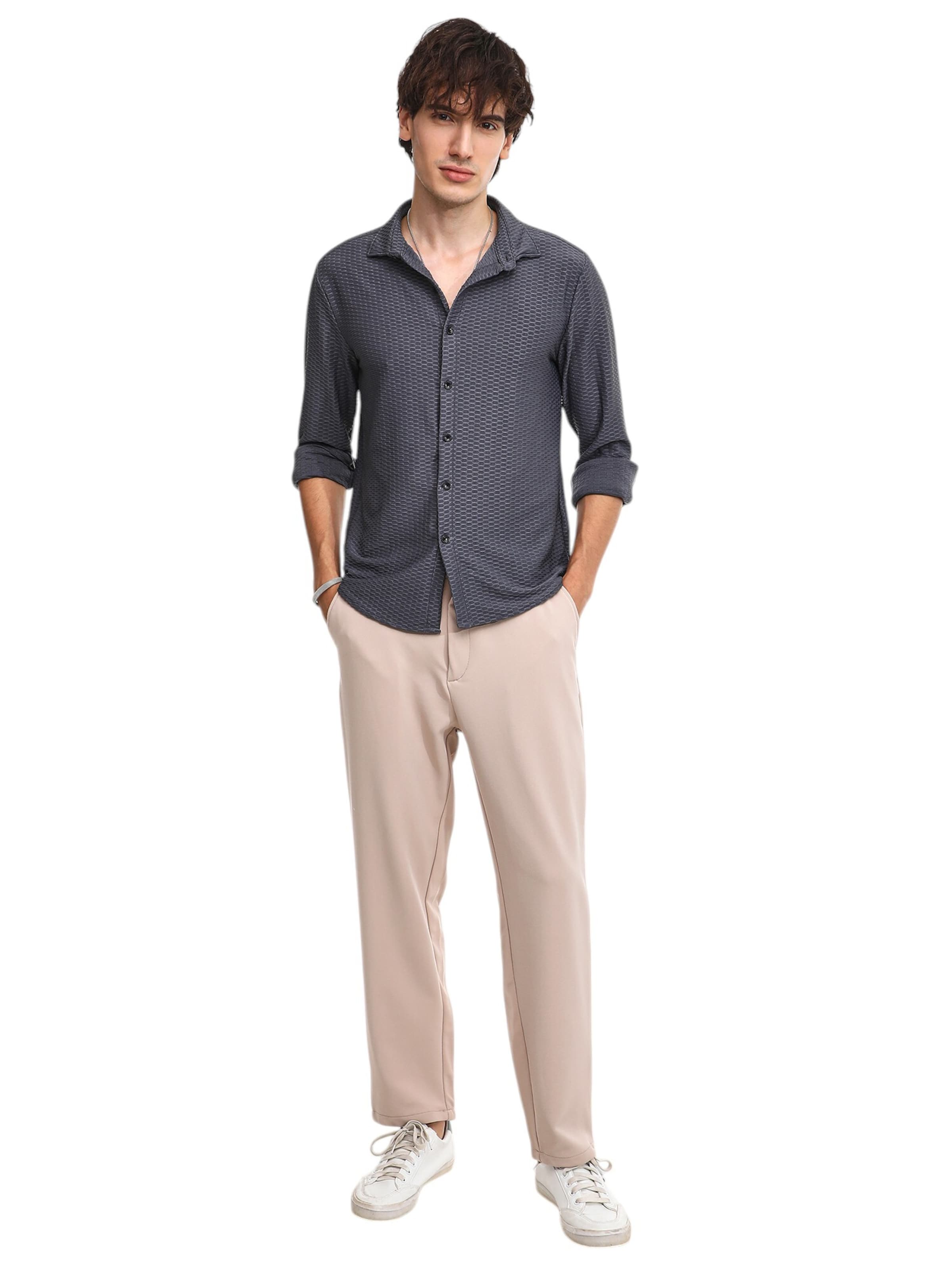 Campus Sutra Regular fit Πουκάμισο ' Wendy ' σε γκρι