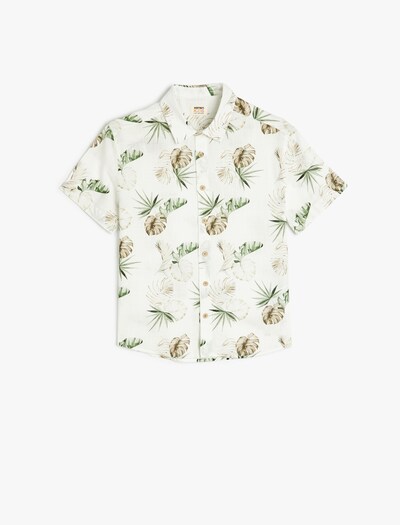 Koton Button Up Shirt in Ecru / Brown / Green, Item view