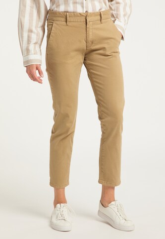 DreiMaster Vintage Slimfit Broek in Beige: voorkant