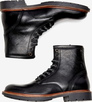 JACK & JONES Schnürstiefelette 'Tanner' in Schwarz