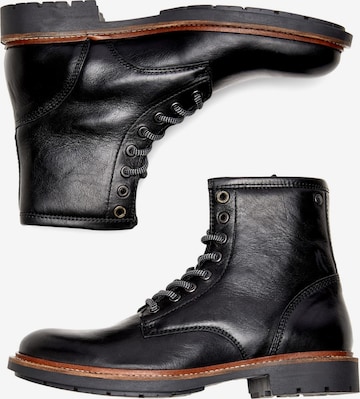 JACK & JONES Schnürstiefelette 'Tanner' in Schwarz