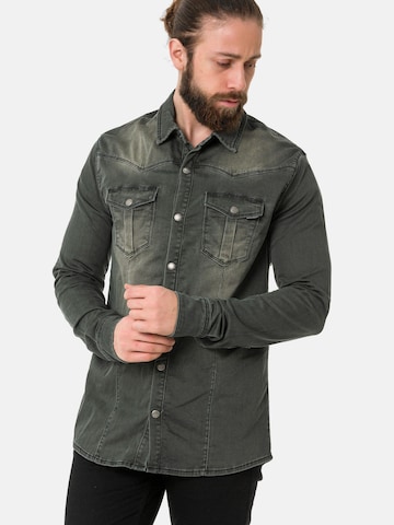 CIPO & BAXX Slim fit Overhemd 'CH189' in Groen