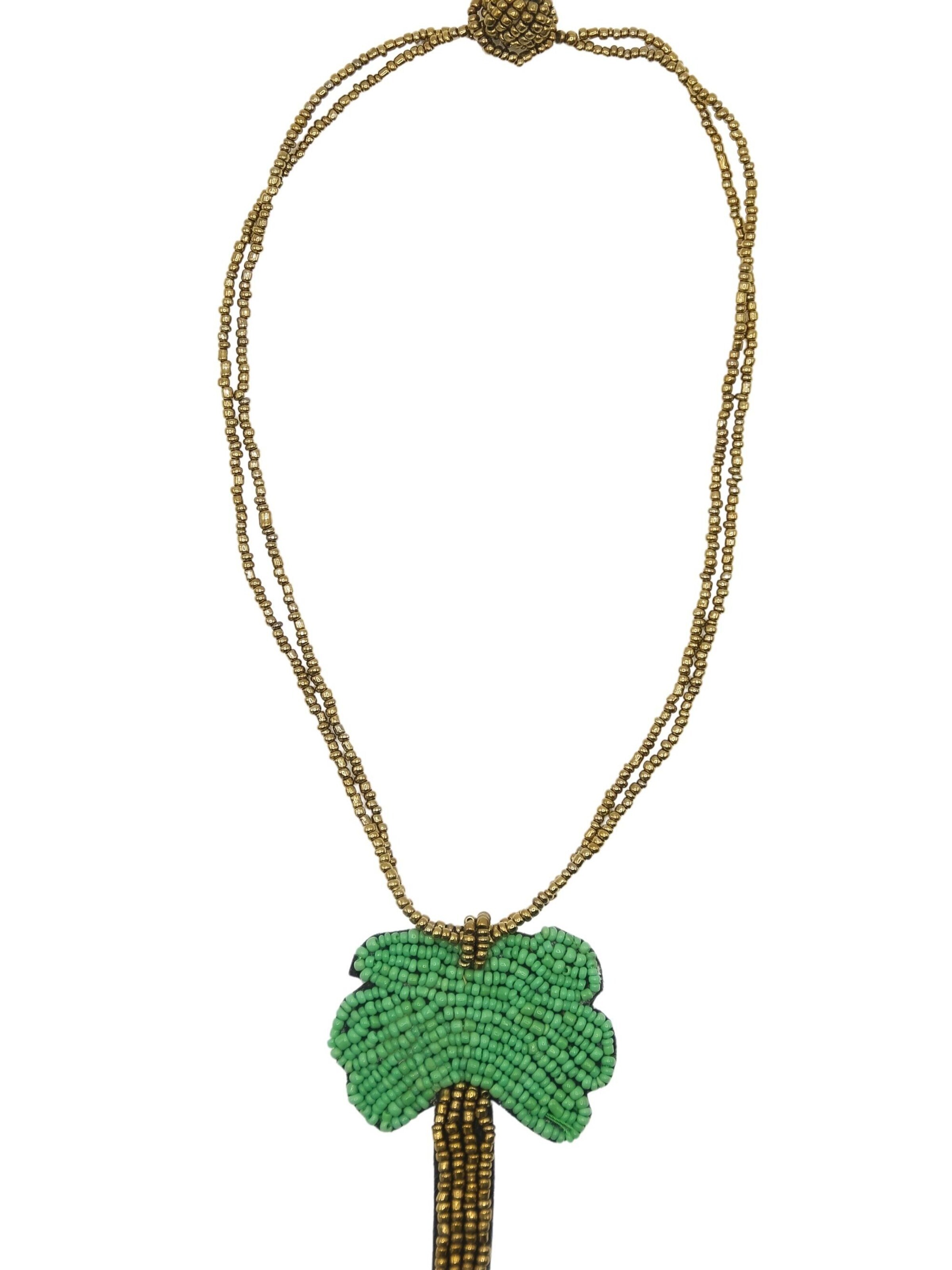 COLLEZIONE ALESSANDRO Necklace 'Palmtree' in Green: front