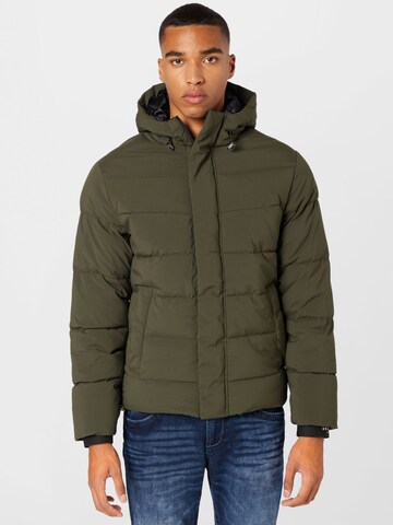 JACK & JONES Winter Jacket in Green: front